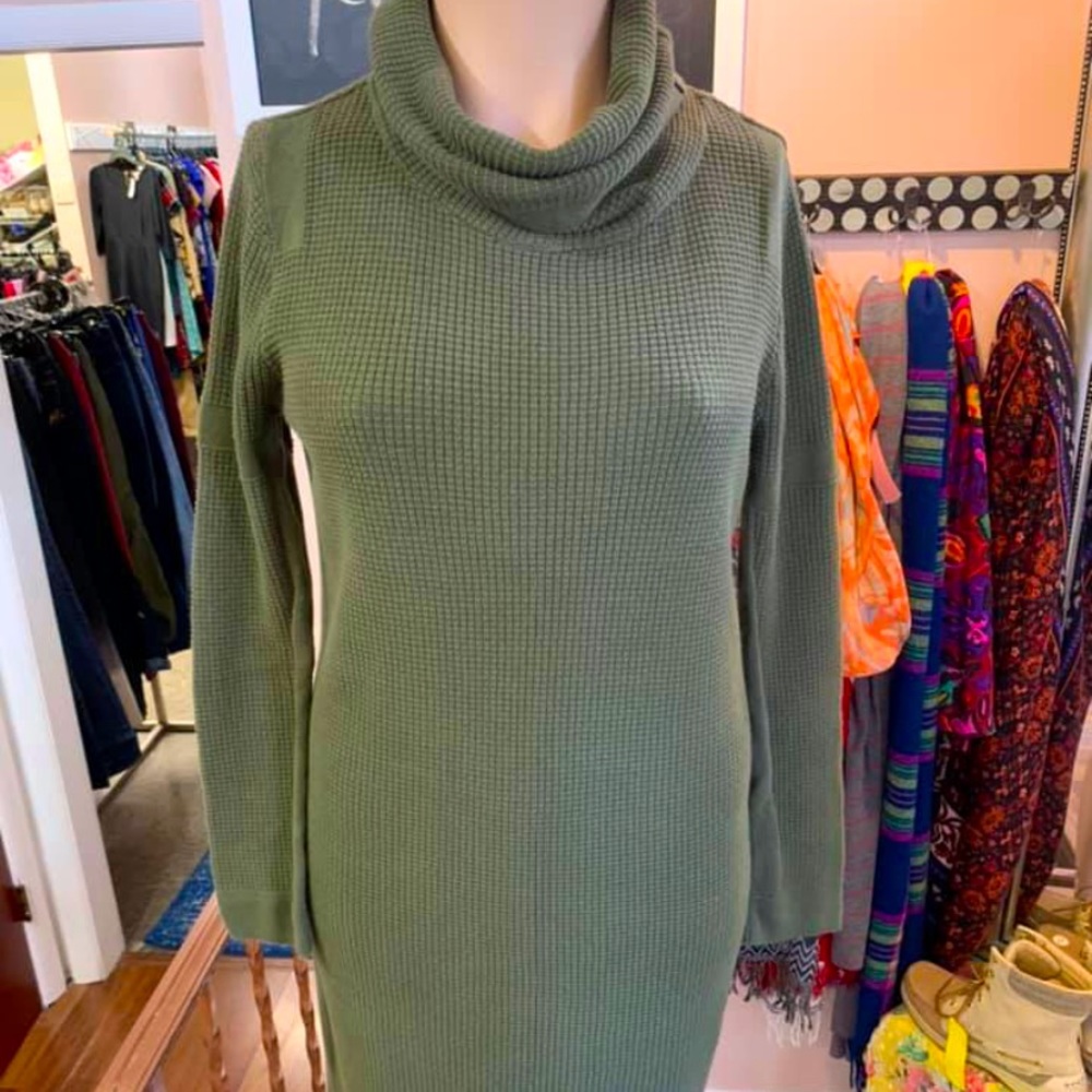 Olive Green Knit Dress